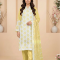 Full Chikankari Embroidered Lawn Unstitched 3pc with Embroidered Bamber Chiffon Dupatta