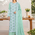 Full Chikankari Embroidered Lawn Unstitched 3pc with Embroidered Bamber Chiffon Dupatta