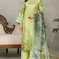 Embroidered Digital Printed Lawn Unstitched 3pc with Ready to wear Bana Dora Voil Dupatta