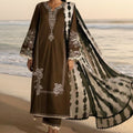 Embroidered Lawn Unstitched 3PC with Digital Printed Dupatta