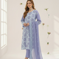 Full Chikankari Embroidered Lawn Unstitched 3pc with Embroidered Bamber Chiffon Dupatta